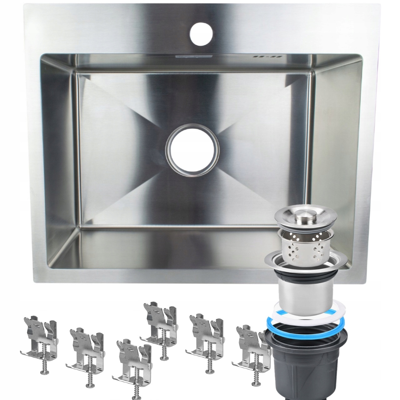 Jednomiskový drez OCELOVÝ KUCHYŇSKÝ DREZ 48x45 cm INOX nerez